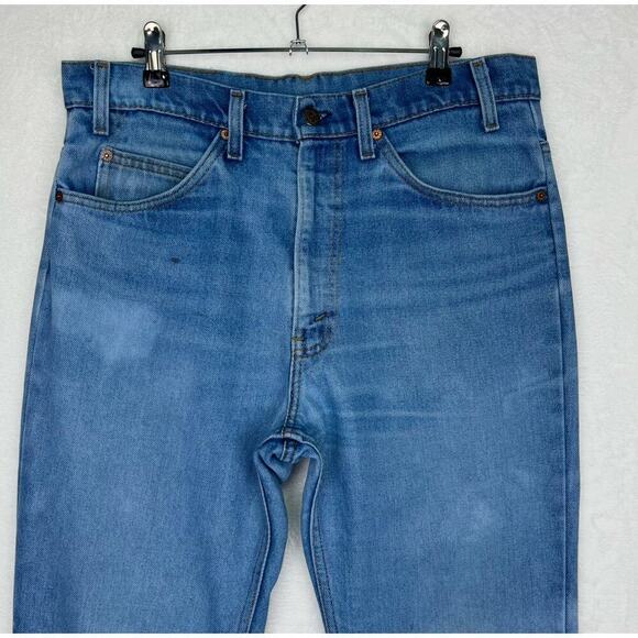 Vintage Levi’s Jeans 34x31 USA 516 Orange Tab Boot Cut Blue Distressed 80s - Picture 3 of 16